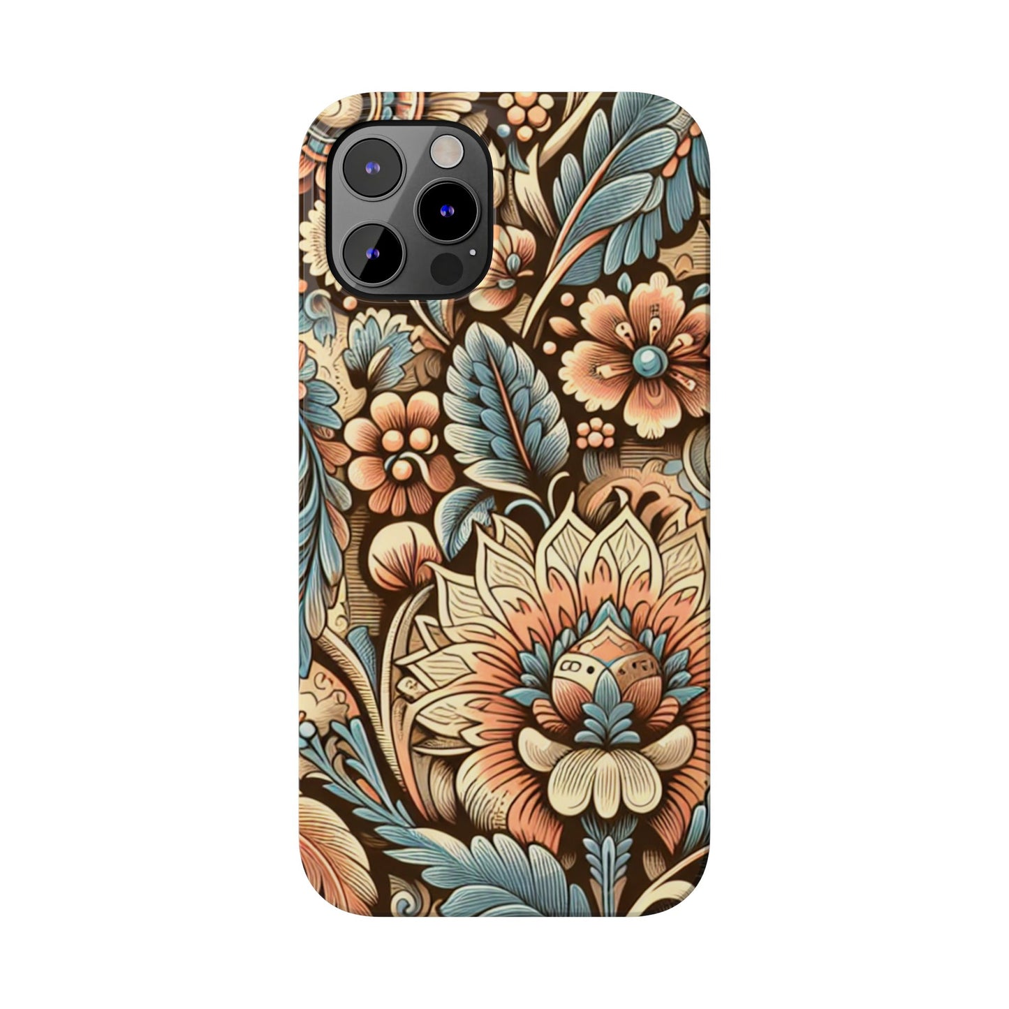 Floral Slim Phone Case, Boho Chic Phone Cover, Stylish Gift for Her, Spring and Summer Accessory, Trendy Phone Protector