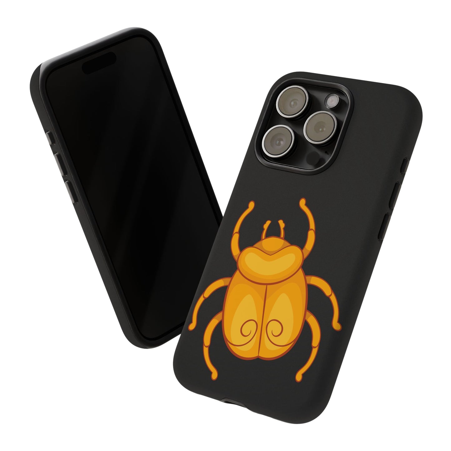 Ancient Egyptian Scarab Tough Phone Case - Gold Beetle Design, Mythological Insect Art, Compatible with iPhone, Galaxy, and Google Phones