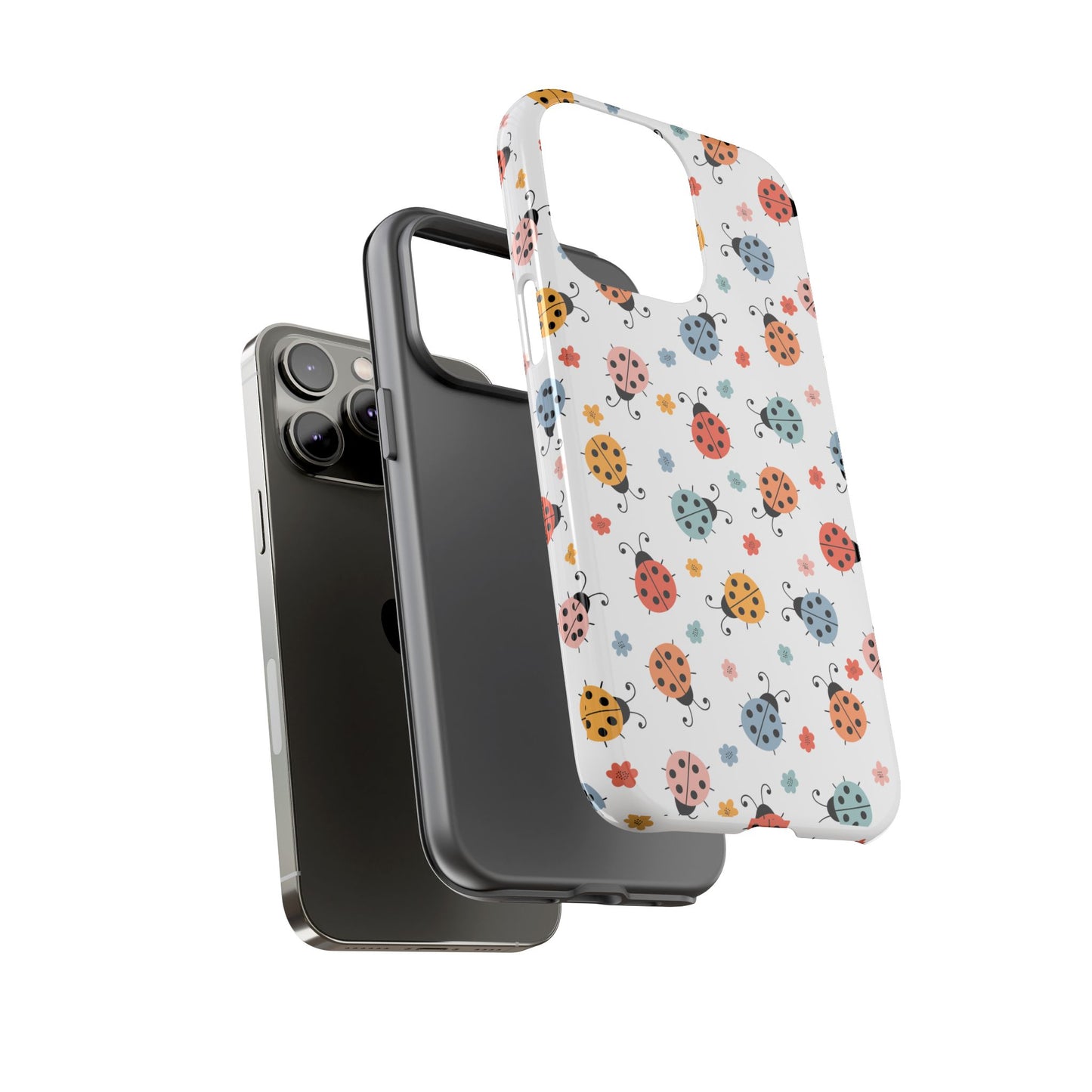 Ladybug Tough Phone Case - Cute Insect Aesthetic, Nature-Inspired Pattern Art, Compatible with iPhone, Galaxy, and Google Phones