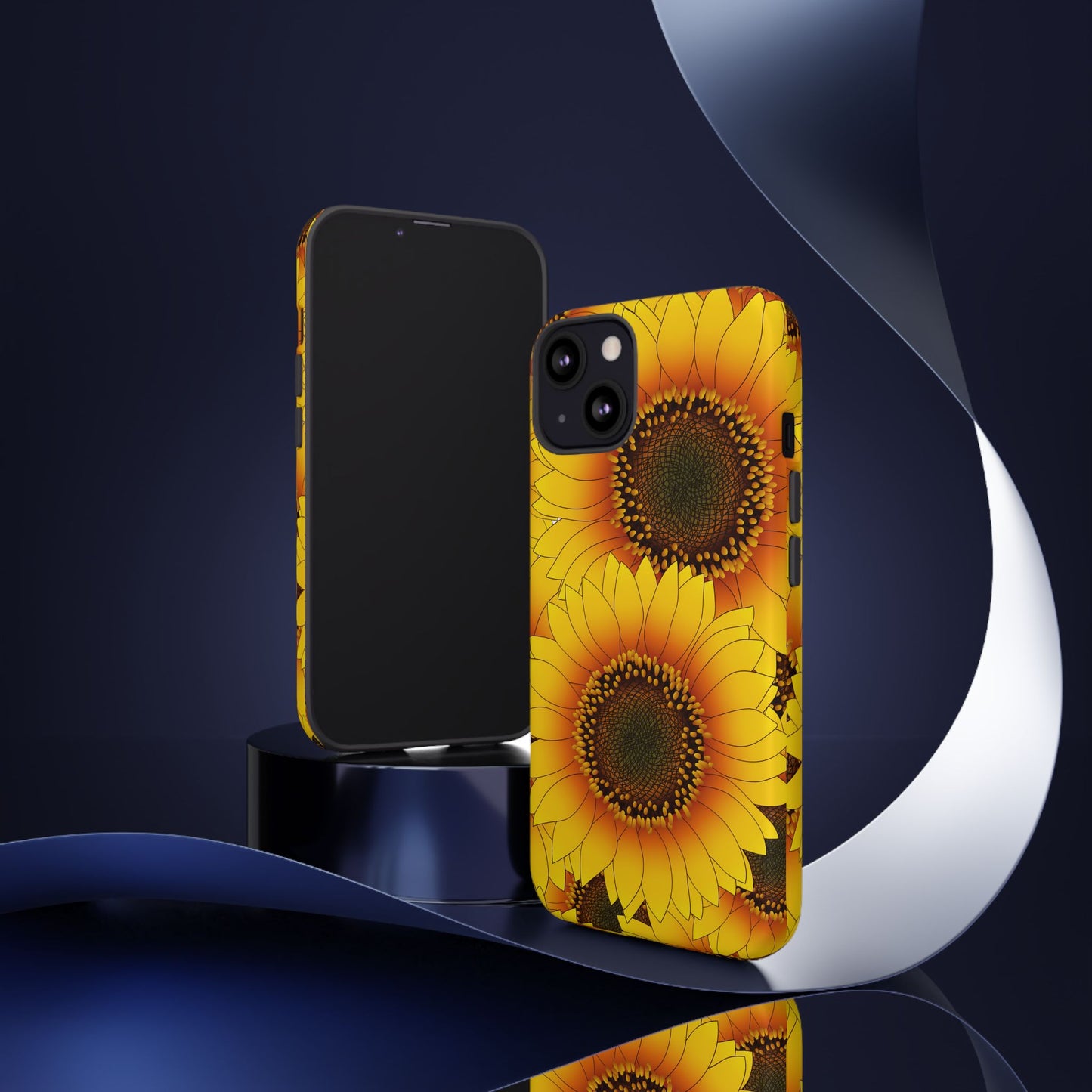 Sunflower Aesthetic Tough Phone Case - Bright Floral Art, Bold Yellow Sunflower Design, Compatible with iPhone, Galaxy, and Google Phones