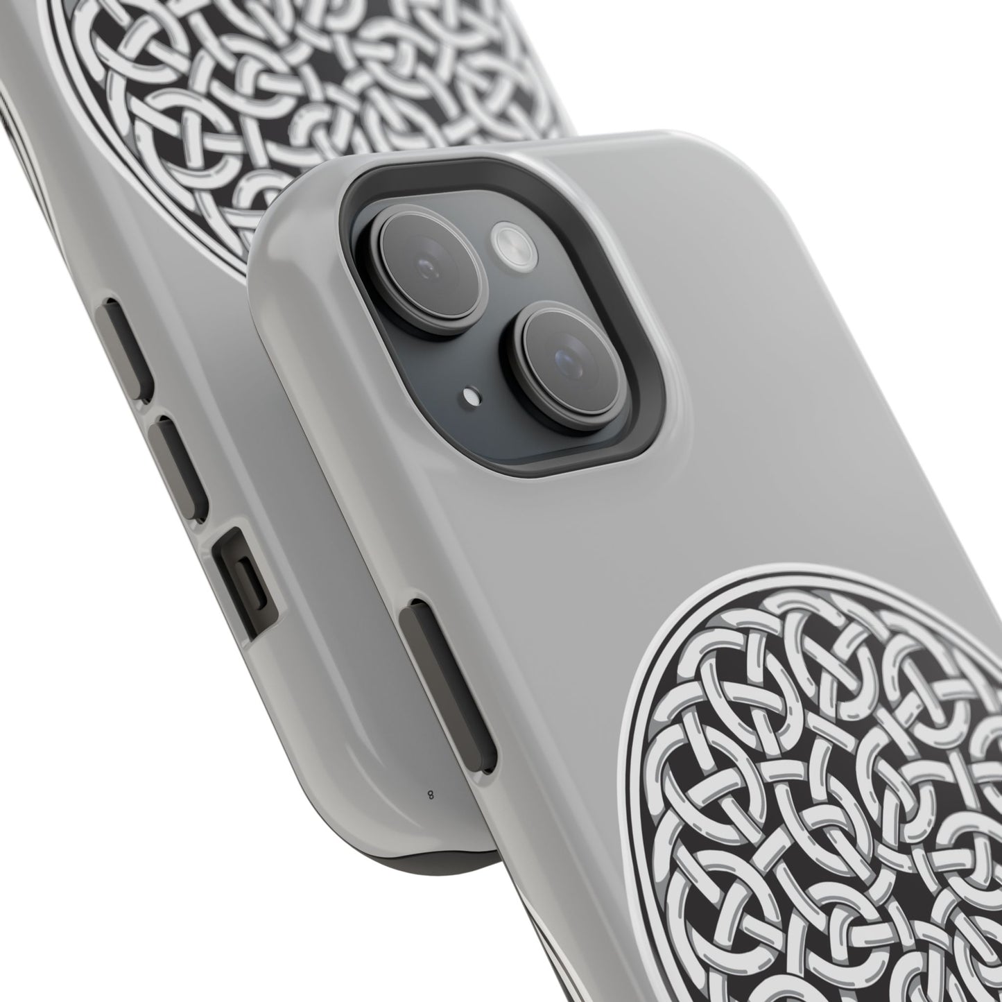 Celtic Knot Magnetic Phone Case, Silver Medallion Design, St. Patrick Phone Cover Compatible with iPhone 17, 16, 15, 14, 13