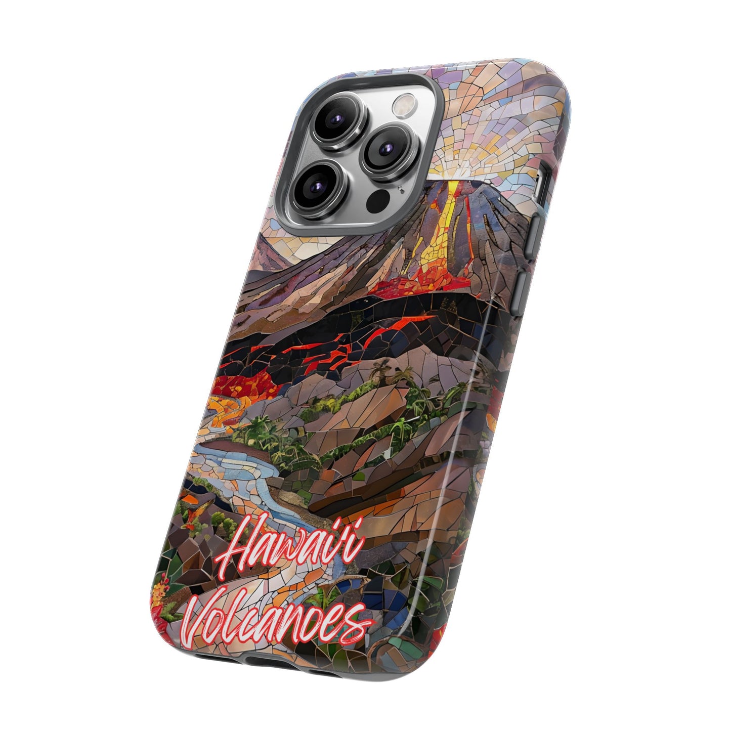 Hawaii Volcanoes National Park Hawaii Phone Case, Mosaic Phone Case, Hawaii Nature Art, National Park Gift, Scenic Waterfall Phone Cover