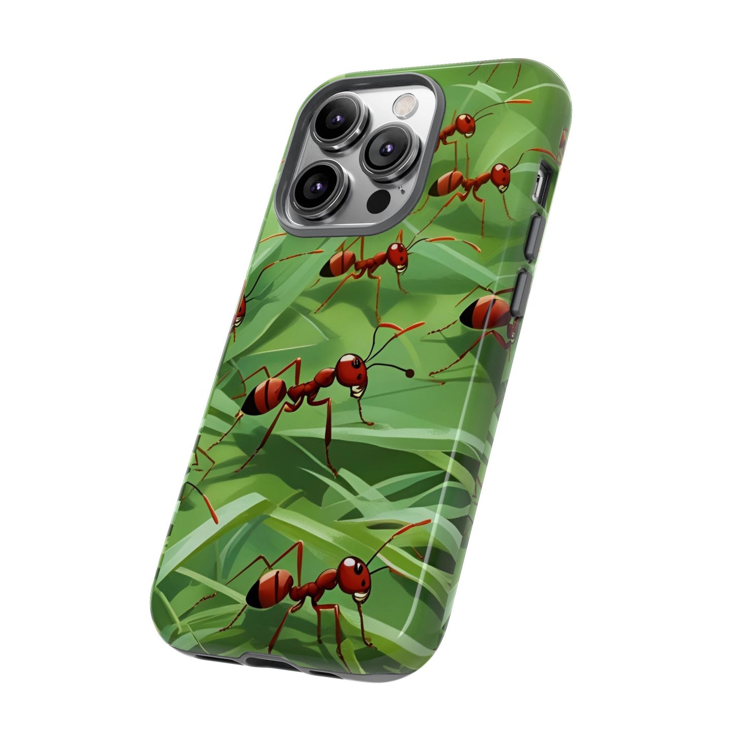 Marching Ant Pattern Tough Phone Case - Realistic Insect Art, Minimalist Nature Aesthetic, Compatible with iPhone, Galaxy, and Google Phones