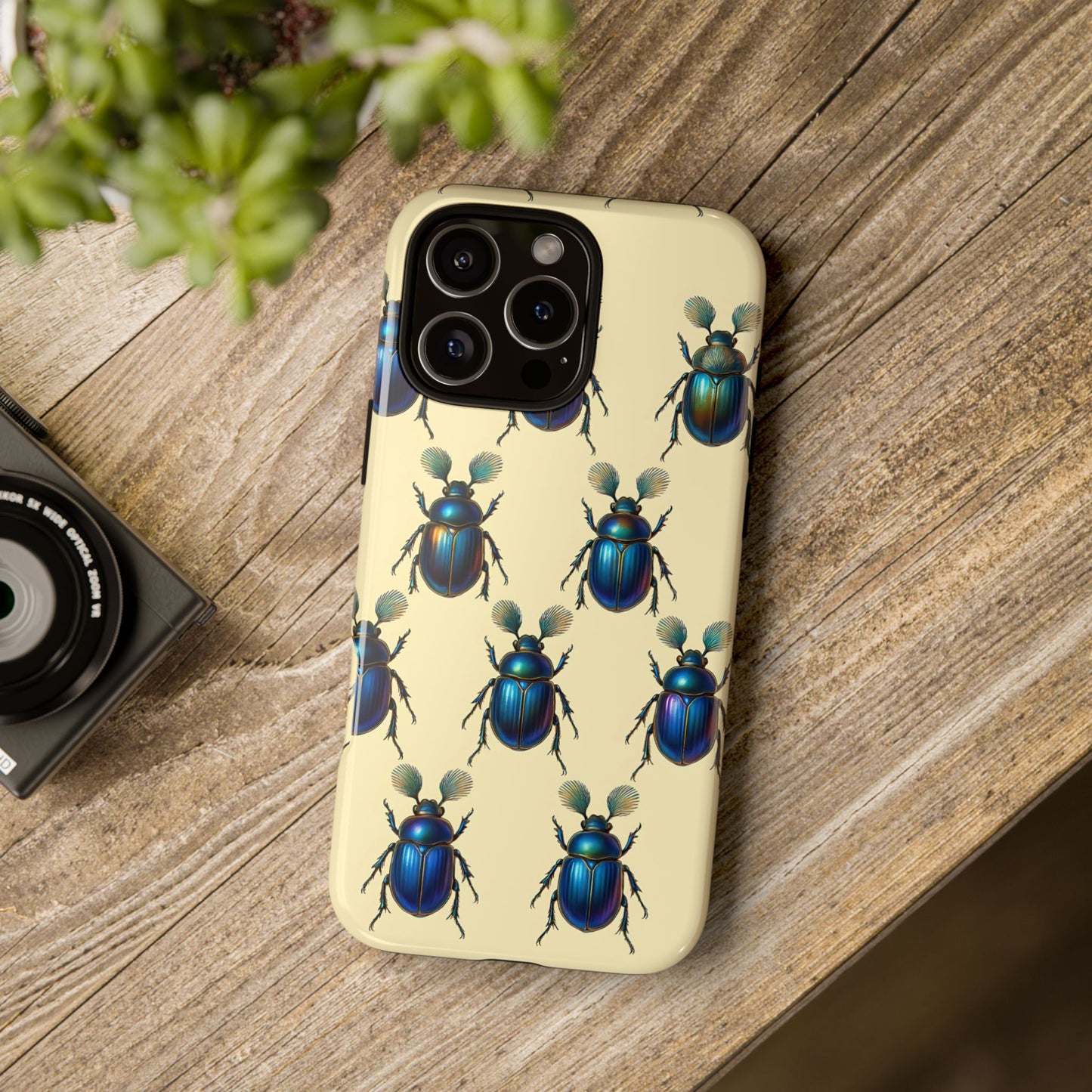 Beetle Tough Phone Case - Nature-Inspired Insect Art, Vintage Bug Pattern Design, Compatible with iPhone, Galaxy, and Google Phones