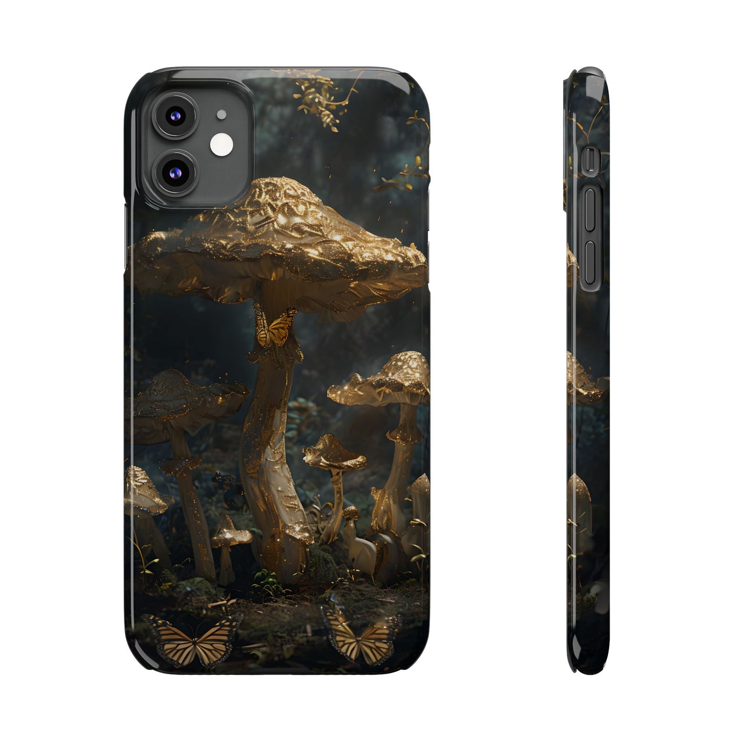 Enchanted Forest Slim Phone Cases, Fantasy Phone Cover, Mushroom Design, Nature Lover Gift, Boho Chic Cell Phone Case