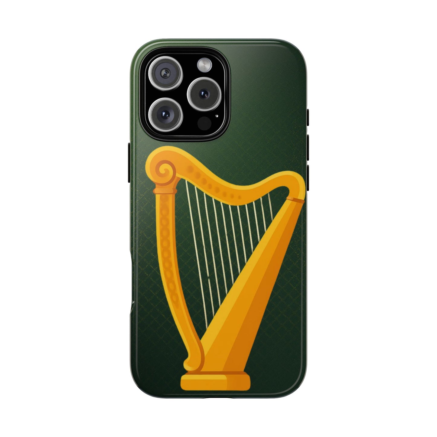 Irish Harp Tough Phone Case Emerald Celtic Ireland Symbol Heritage Gift Compatible with iPhone 17 16 15 14 13 12 11 Pro Max Galaxy Google Pixel