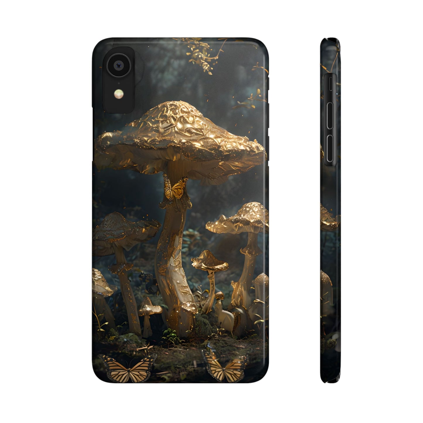 Enchanted Forest Slim Phone Cases, Fantasy Phone Cover, Mushroom Design, Nature Lover Gift, Boho Chic Cell Phone Case