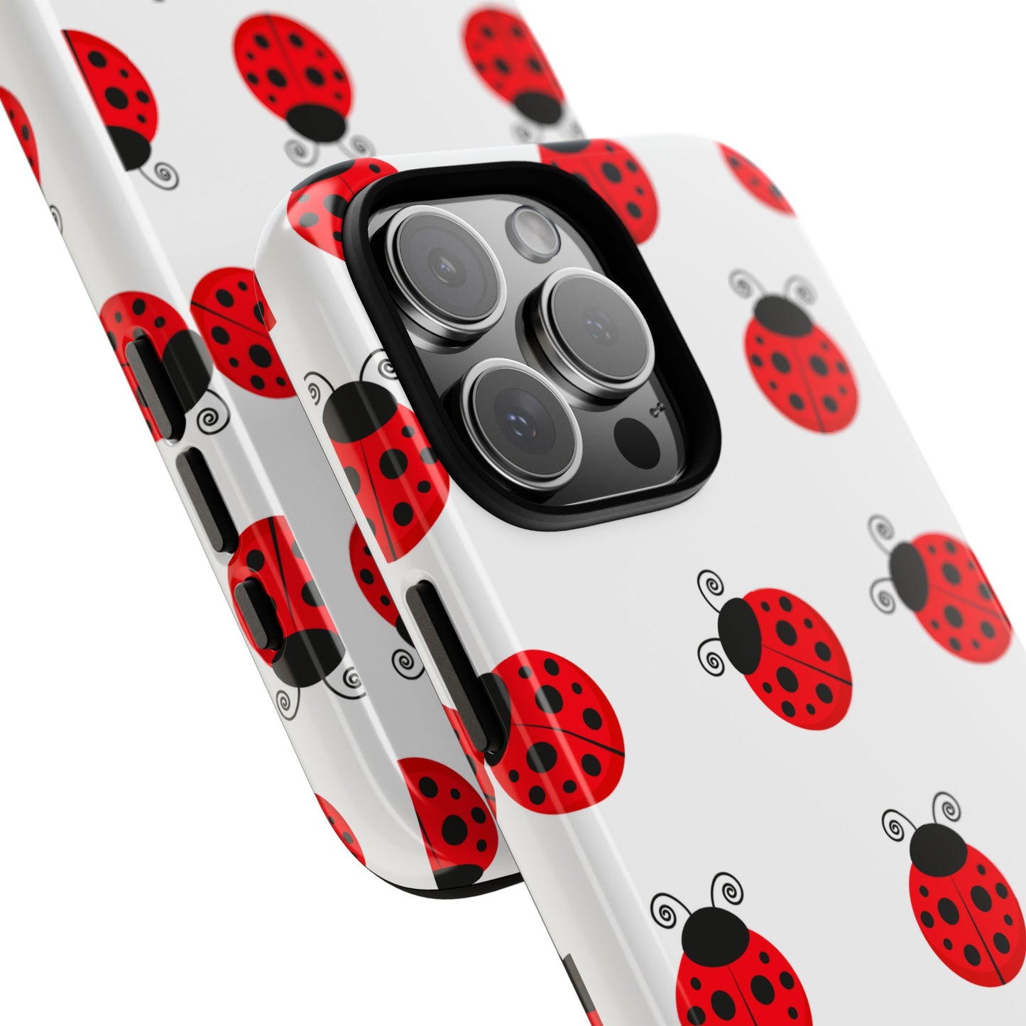 Ladybug Tough Phone Case - Cute Insect Aesthetic, Nature-Inspired Pattern Art, Compatible with iPhone, Galaxy, and Google Phones