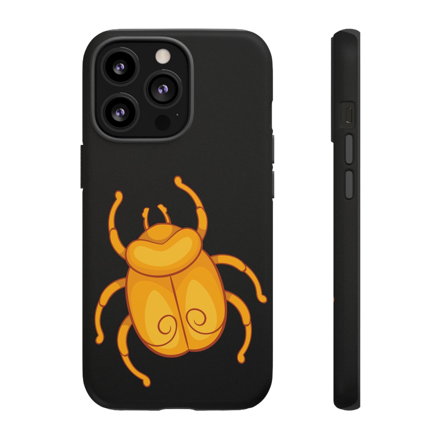 Ancient Egyptian Scarab Tough Phone Case - Gold Beetle Design, Mythological Insect Art, Compatible with iPhone, Galaxy, and Google Phones