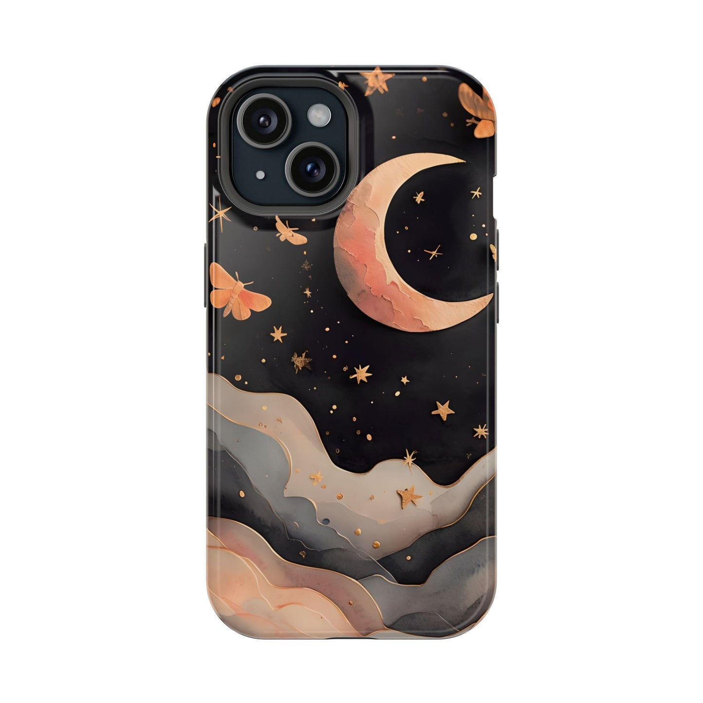 Moonlit Dream Magnetic Phone Case Night Sky Art, Celestial Design, Moon Lovers, Compatible with iPhone 17, 16, 15, 14, 13