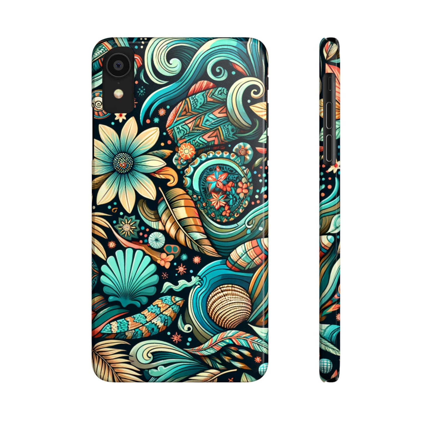 Floral Wave Phone Case - Vibrant Slim Protector, Bohemian Style, Perfect for Gifts, Nature Lovers, Summer Vibes, Eco-Friendly Design