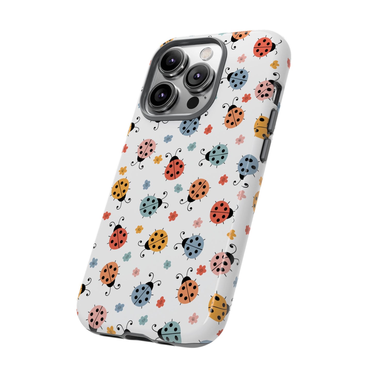 Ladybug Tough Phone Case - Cute Insect Aesthetic, Nature-Inspired Pattern Art, Compatible with iPhone, Galaxy, and Google Phones