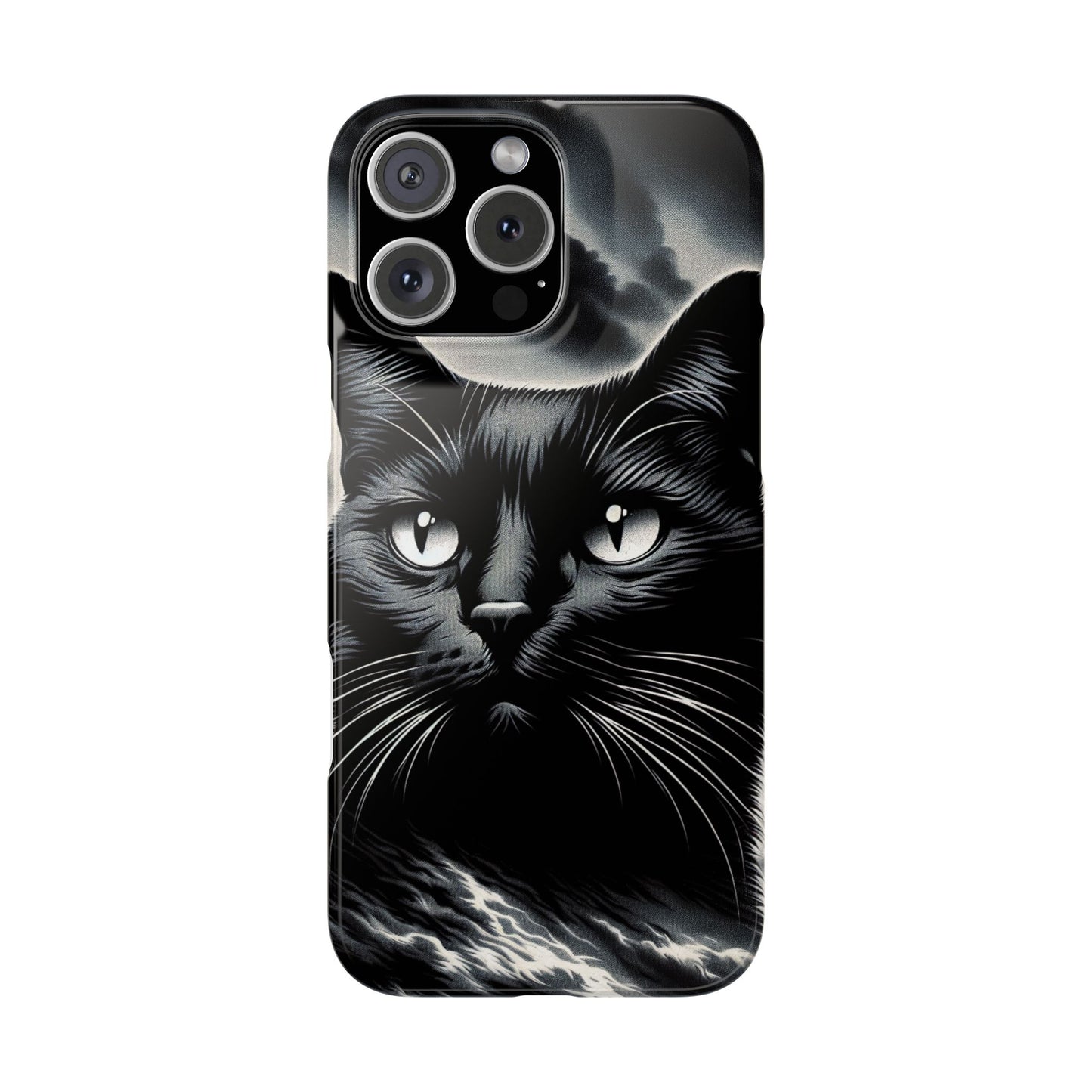 Black Cat Halloween Slim Case Coquette - Creepy Cute Gift for Her, Goth Coquette Spooky Tough Case, Compatible with iPhone, Galaxy, Google