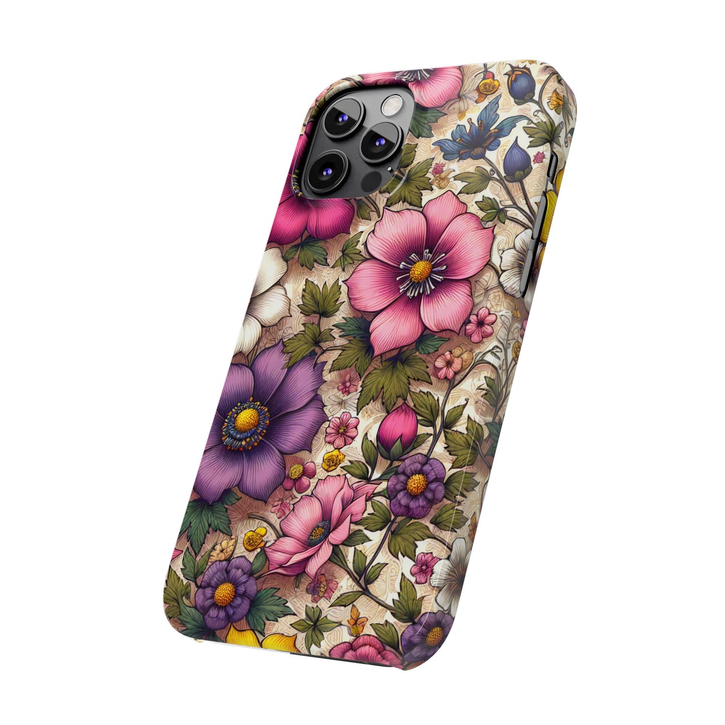 Floral Slim Phone Case - Vibrant Flower Design, Unique Floral iPhone Cover, Flower Phone Case, Gift for Her, Stylish Accessories