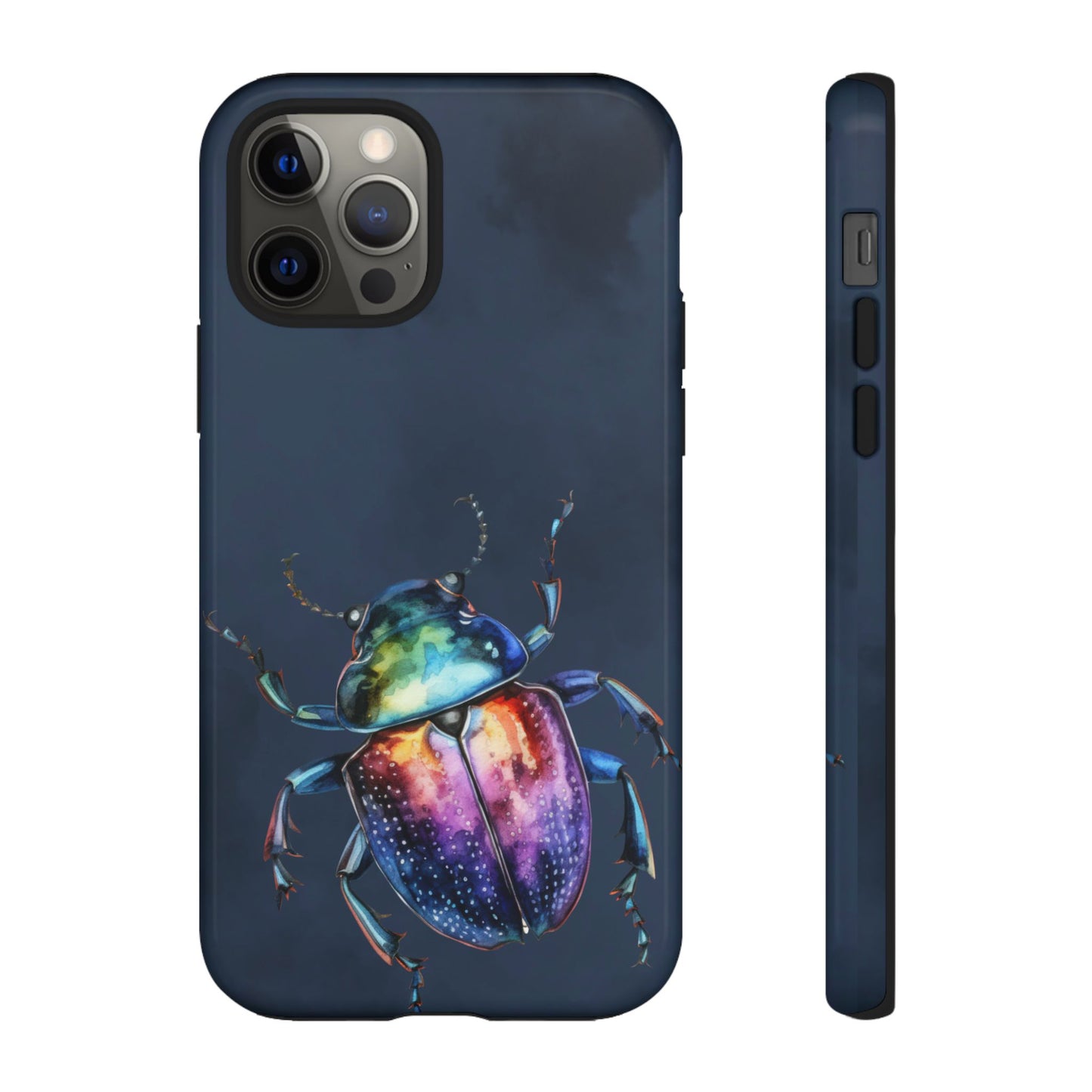 Iridescent Beetle Tough Phone Case - Insect Art Design, Nature-Inspired Pattern, Compatible with iPhone, Galaxy, and Google Phones