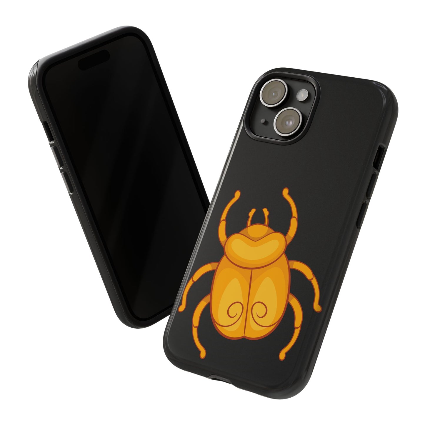 Ancient Egyptian Scarab Tough Phone Case - Gold Beetle Design, Mythological Insect Art, Compatible with iPhone, Galaxy, and Google Phones