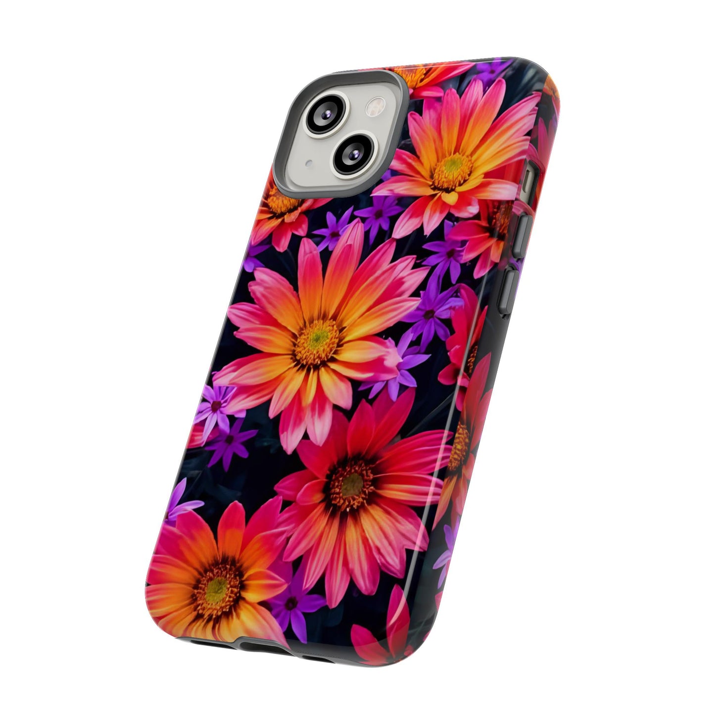 Bold Garden Flower Tough Phone Case - Colorful Floral Print, Bright Botanical Aesthetic, Compatible with iPhone, Galaxy, and Google Phones