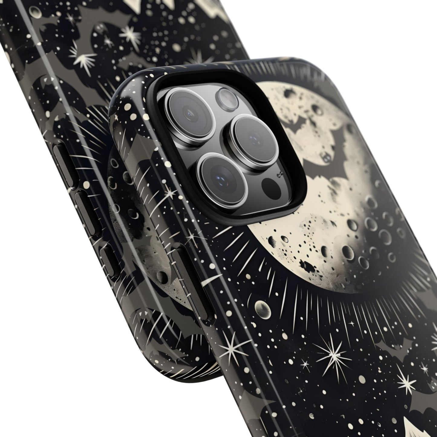 Vintage Halloween Night Sky Phone Case - Spooky Mountain Moon Scene, Celestial Goth Aesthetic, Compatible with iPhone, Galaxy, Google Phones