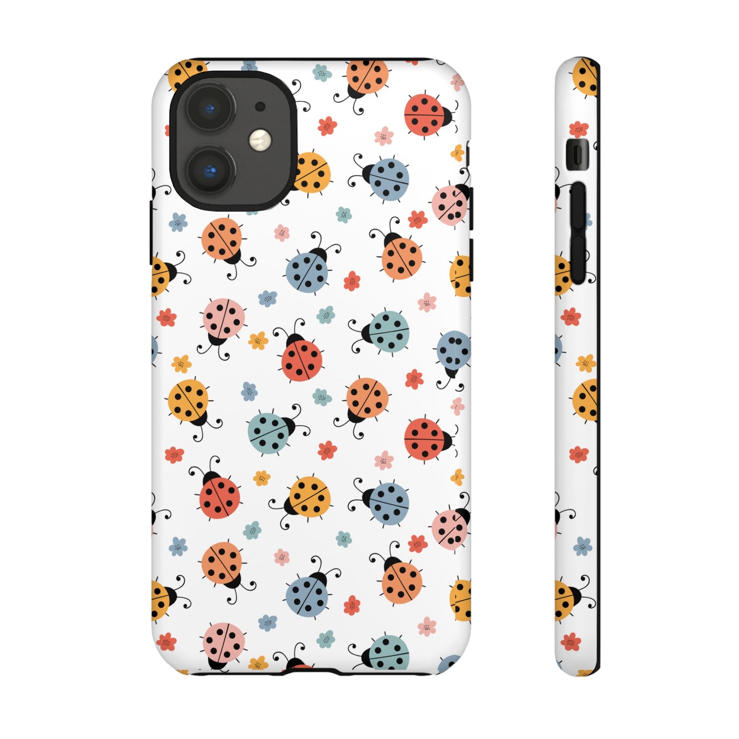 Ladybug Tough Phone Case - Cute Insect Aesthetic, Nature-Inspired Pattern Art, Compatible with iPhone, Galaxy, and Google Phones