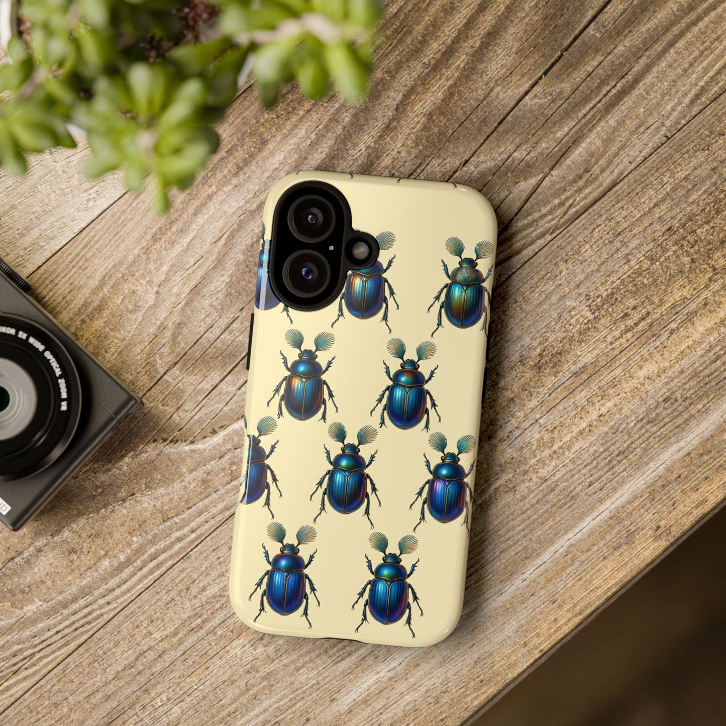 Beetle Tough Phone Case - Nature-Inspired Insect Art, Vintage Bug Pattern Design, Compatible with iPhone, Galaxy, and Google Phones