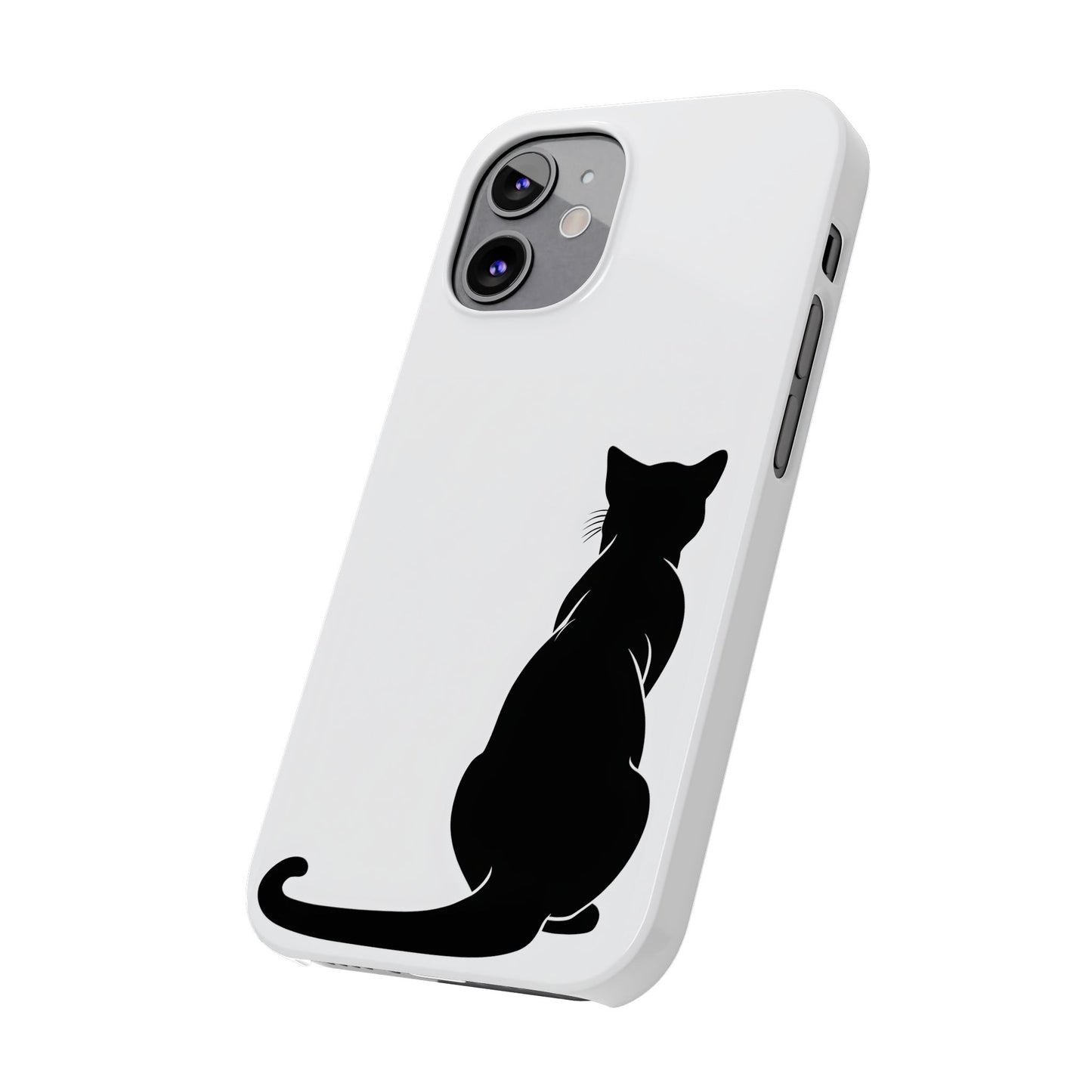 Black Cat Halloween Slim Phone Case Coquette, Creepy Cute Gift for Her, Goth Coquette Spooky Case, Compatible with iPhone, Galaxy, Google