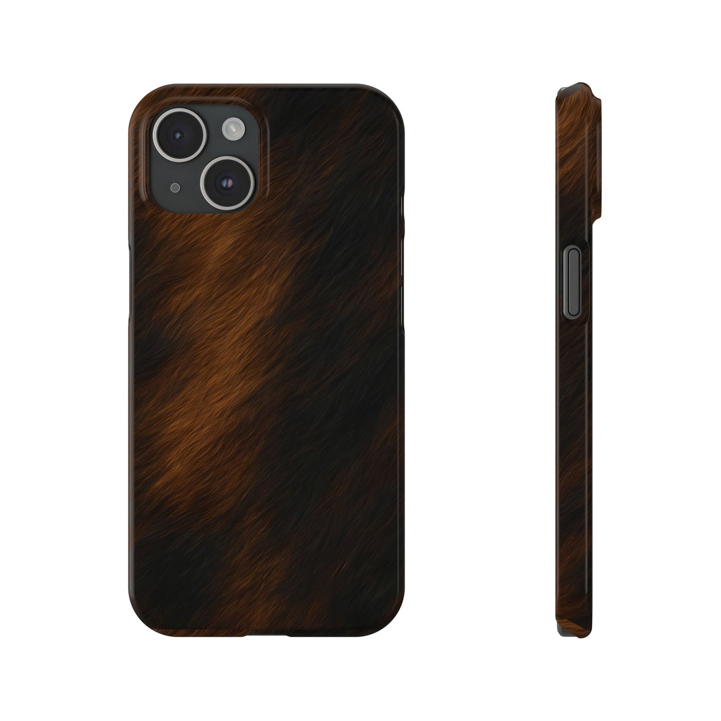 Horse Print Slim Phone Case, Animal Print, Protective Faux Skin Style Cover Compatible with iPhone 17, 16, 15, 14, 13, 12, 11