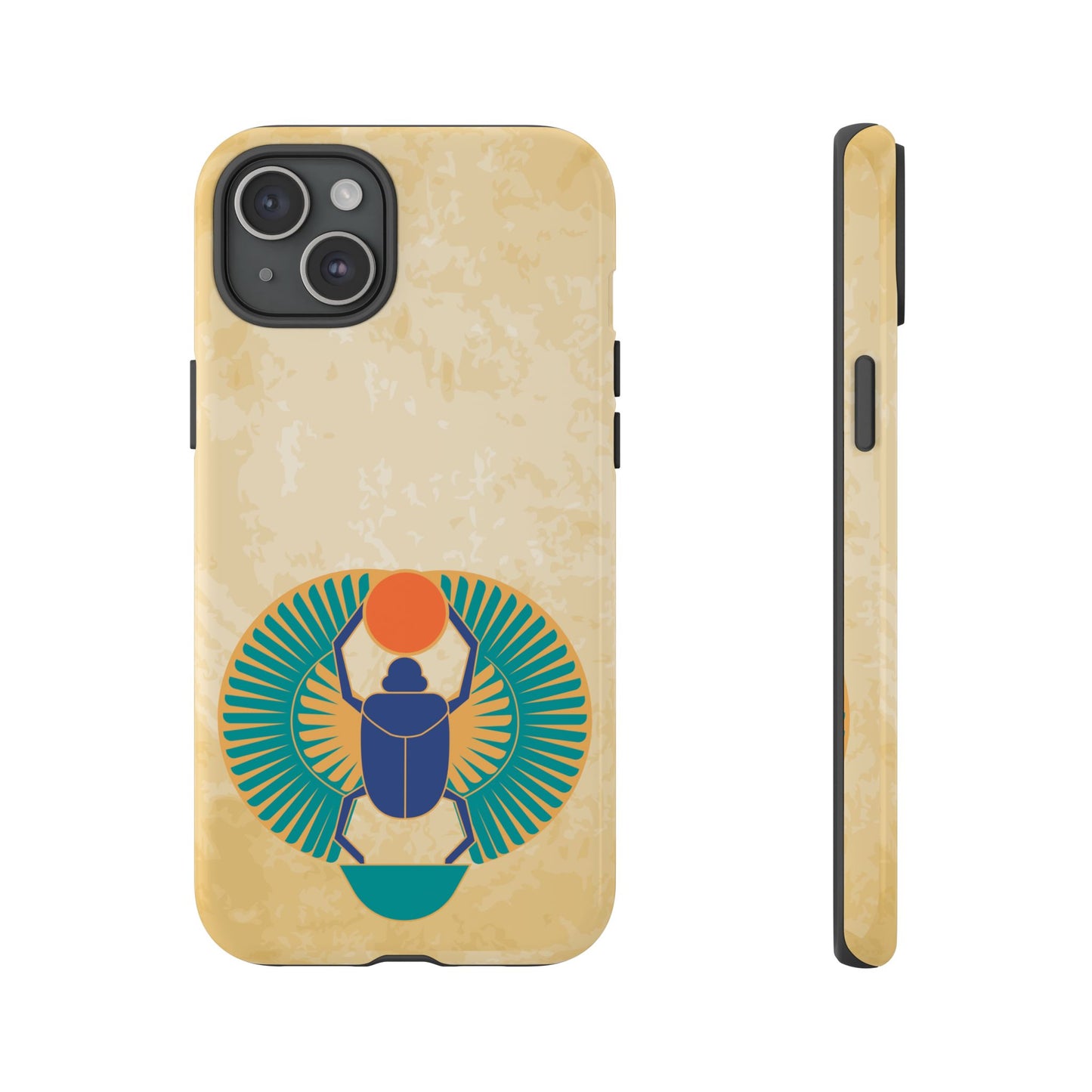 Ancient Egyptian Scarab Beetle Tough Phone Case - Symbol of Rebirth Design, Mythological Art, Compatible with iPhone, Galaxy, and Google