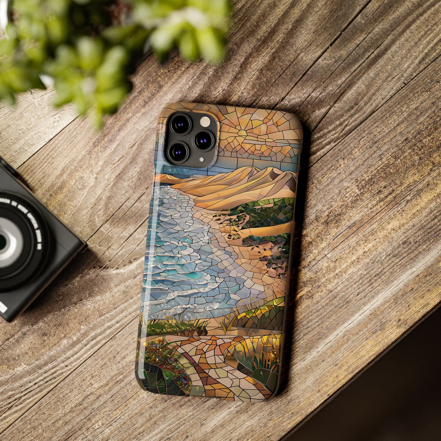 Indiana Dunes National Park Michigan Slim Phone Case, Mosaic Phone Case, East U.S. Nature Art, Coastal Chic, Ocean Lovers, Nature Inspired