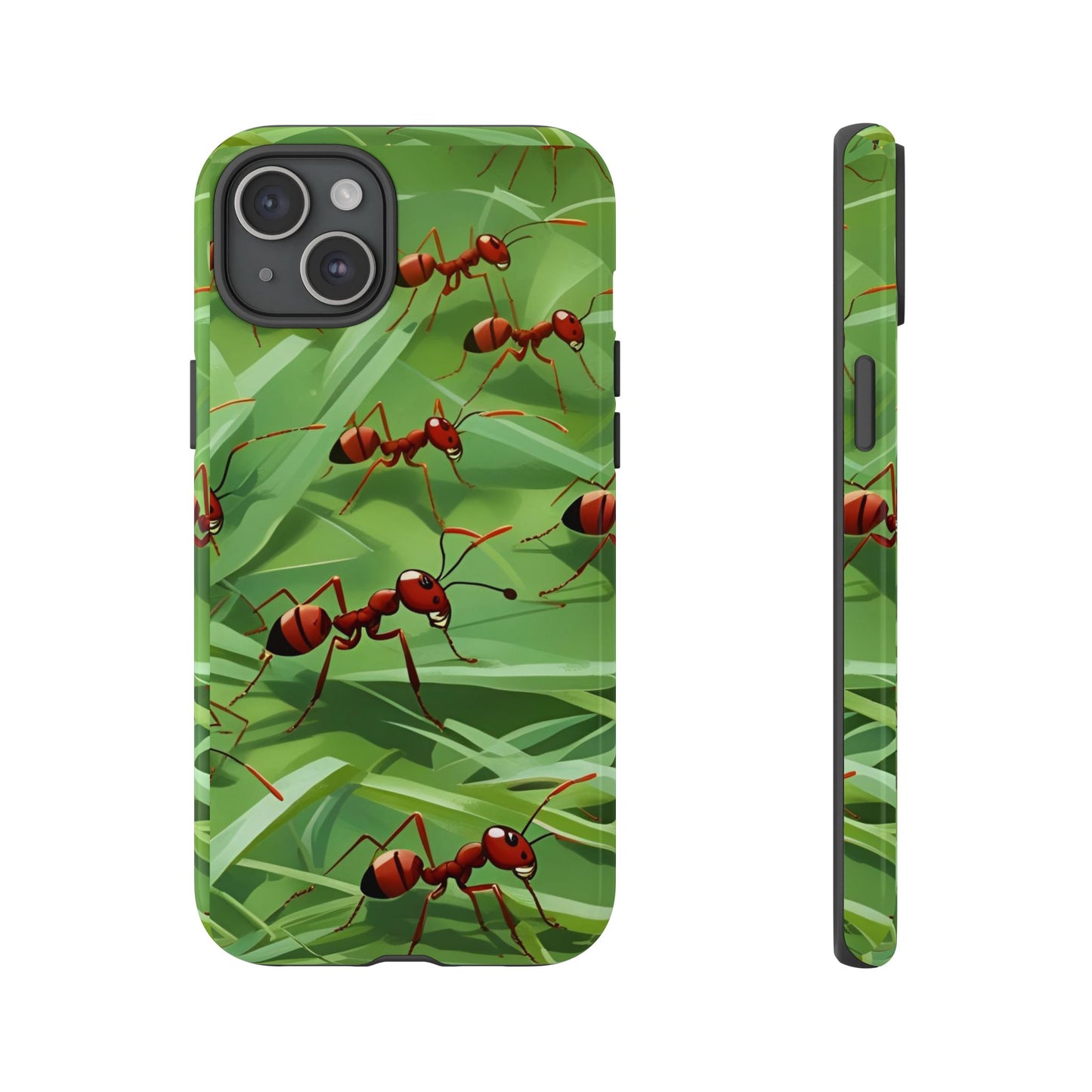 Marching Ant Pattern Tough Phone Case - Realistic Insect Art, Minimalist Nature Aesthetic, Compatible with iPhone, Galaxy, and Google Phones