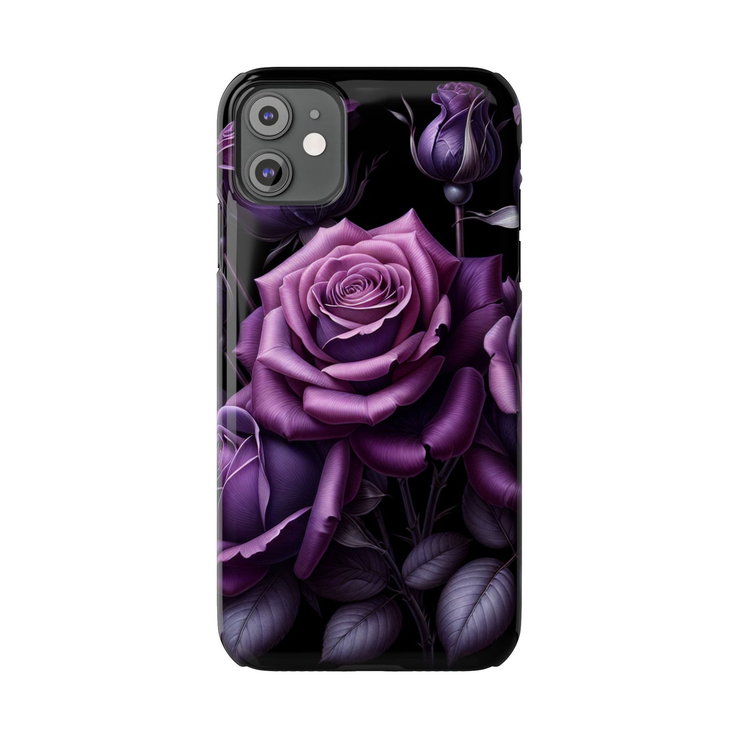 Purple Rose Slim Phone Cases, Floral Phone Cover, Elegant Smartphone Case, Gift for Her, Mother's Day Accessories
