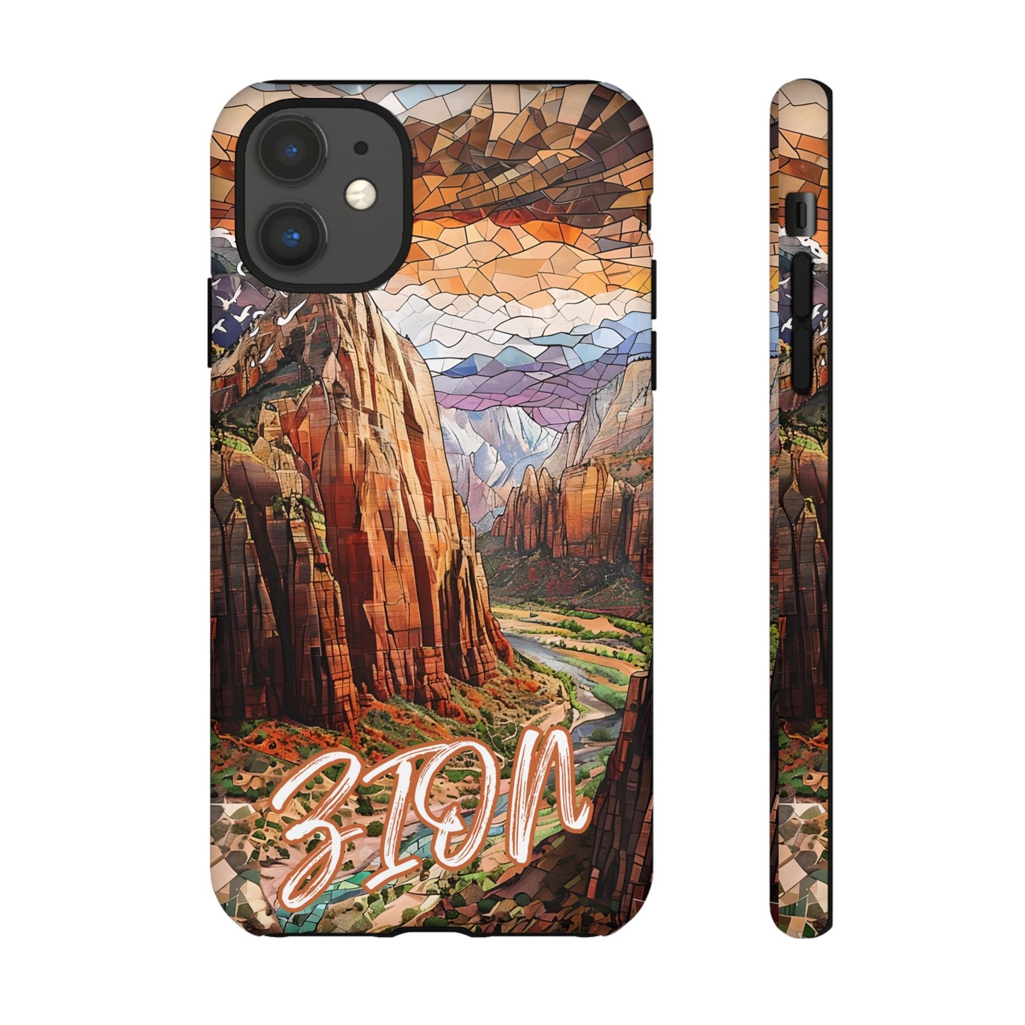 Zion National Park Utah Phone Case, Mosaic Phone Case, Mountain Nature Art, National Park Gift Scenic Canyons Cover Landscape Aesthetic Case