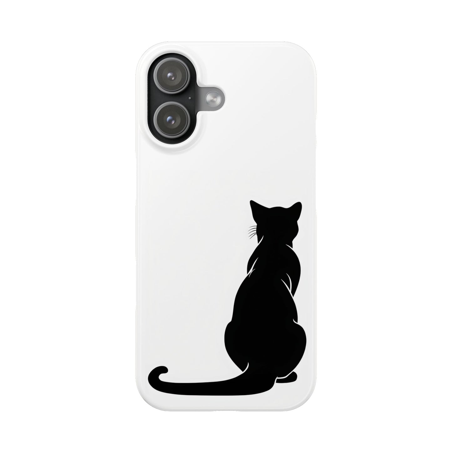 Black Cat Halloween Slim Phone Case Coquette, Creepy Cute Gift for Her, Goth Coquette Spooky Case, Compatible with iPhone, Galaxy, Google