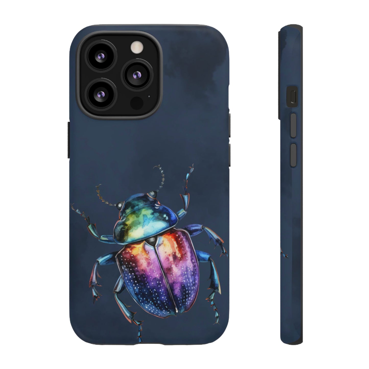 Iridescent Beetle Tough Phone Case - Insect Art Design, Nature-Inspired Pattern, Compatible with iPhone, Galaxy, and Google Phones