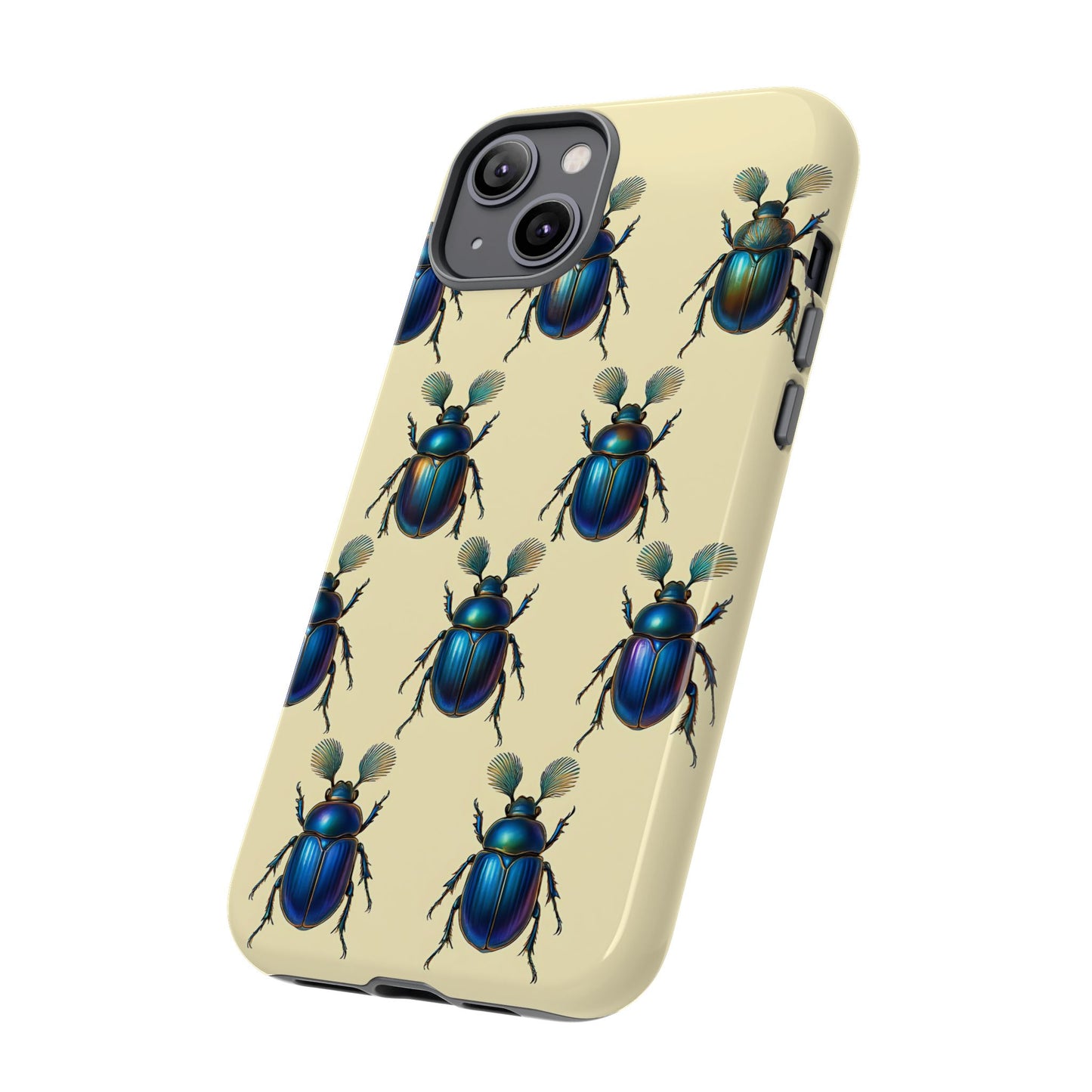 Beetle Tough Phone Case - Nature-Inspired Insect Art, Vintage Bug Pattern Design, Compatible with iPhone, Galaxy, and Google Phones