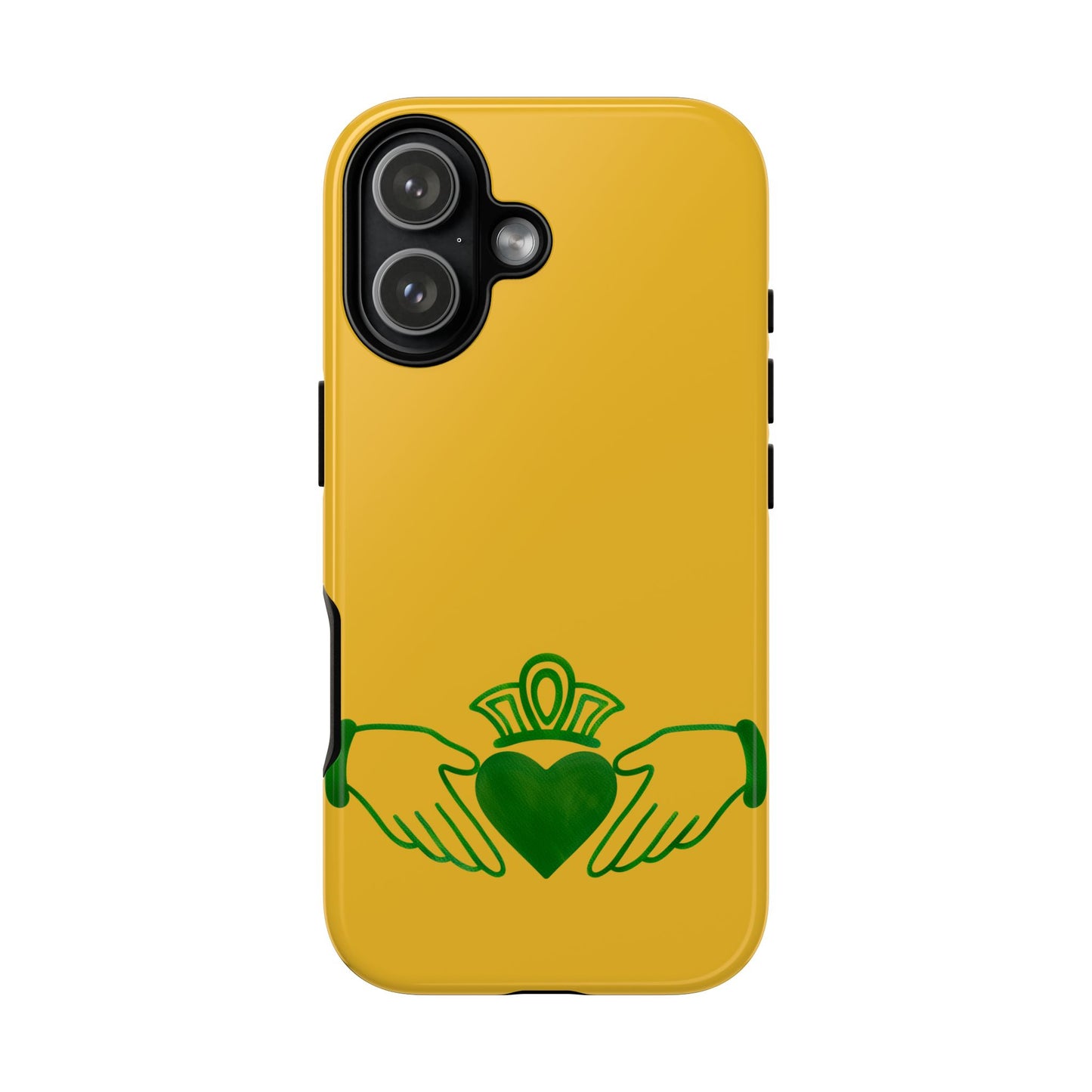 Tough Case Irish Claddagh Symbol Gold and Green Design Phone Cover Compatible with iPhone 17, 16, 15, 14, 13, Galaxy, Google, Ireland Art