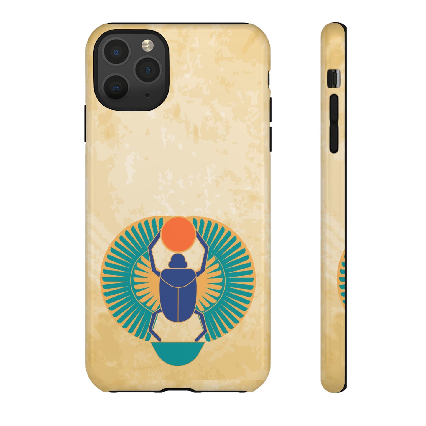 Ancient Egyptian Scarab Beetle Tough Phone Case - Symbol of Rebirth Design, Mythological Art, Compatible with iPhone, Galaxy, and Google
