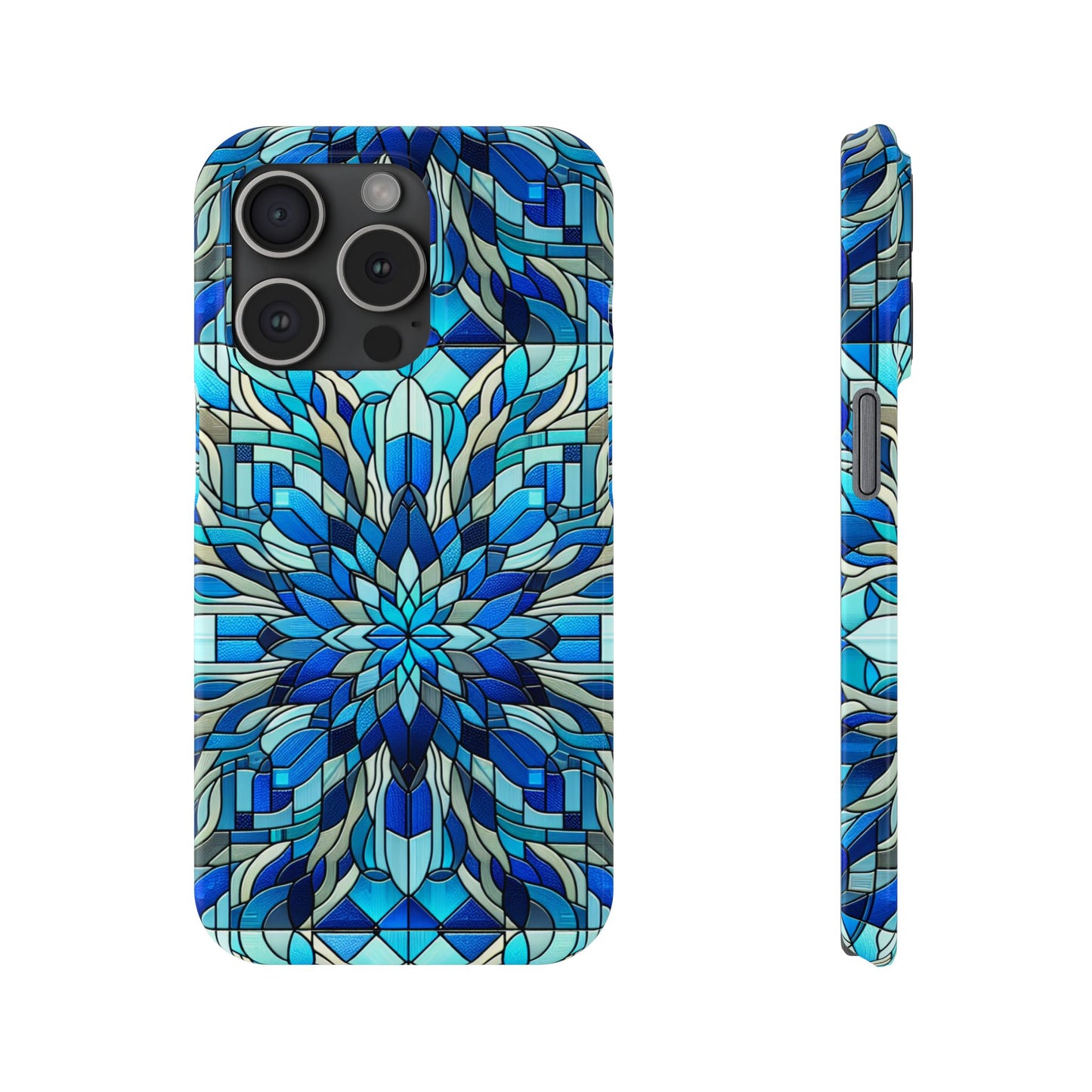 Stained Glass Slim Phone Cases, Floral Phone Covers, Unique Gifts, Artistic Phone Skins, Smartphone Accessories, Stylish Cases