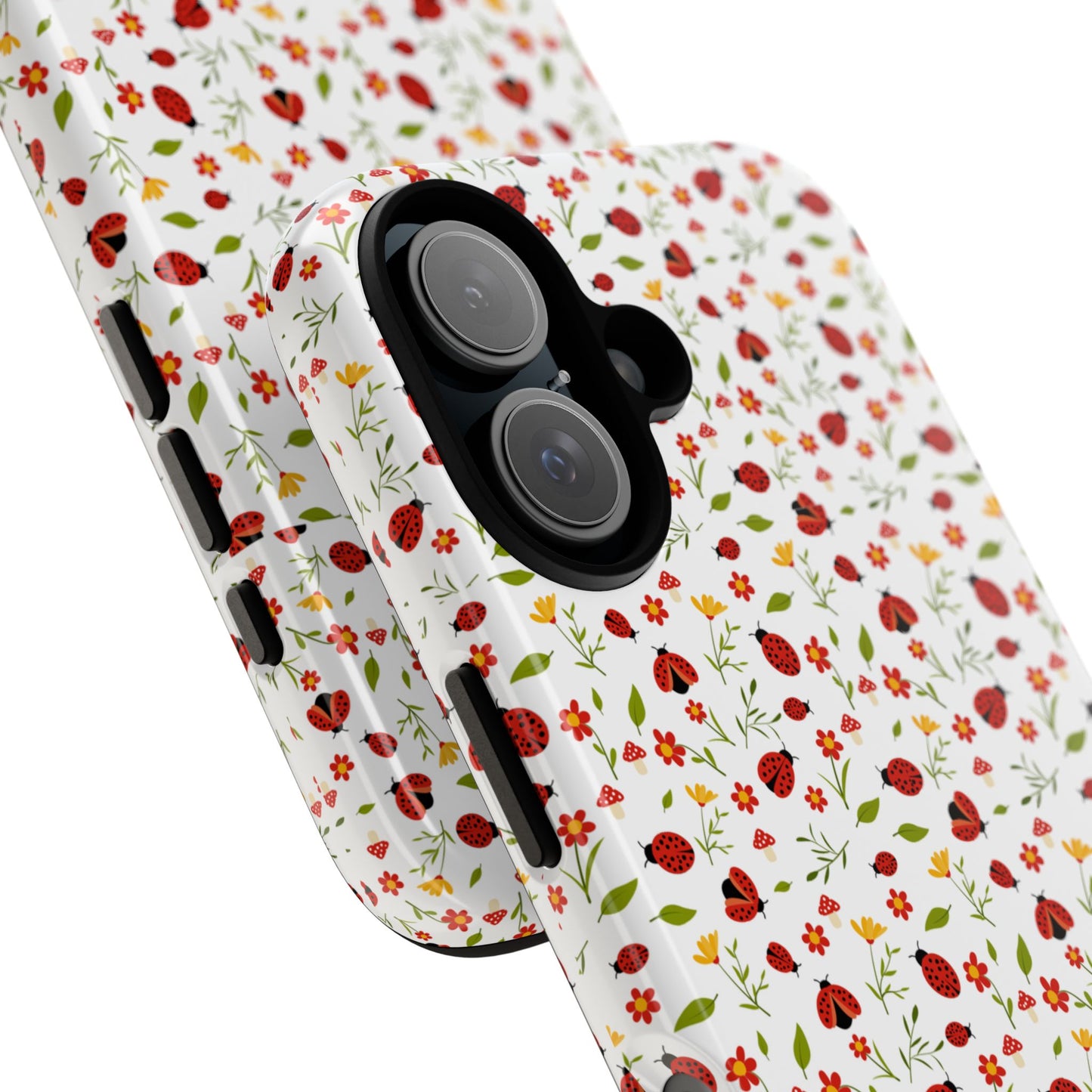 Ladybug Tough Phone Case - Cute Insect Aesthetic, Nature-Inspired Pattern Art, Compatible with iPhone, Galaxy, and Google Phones