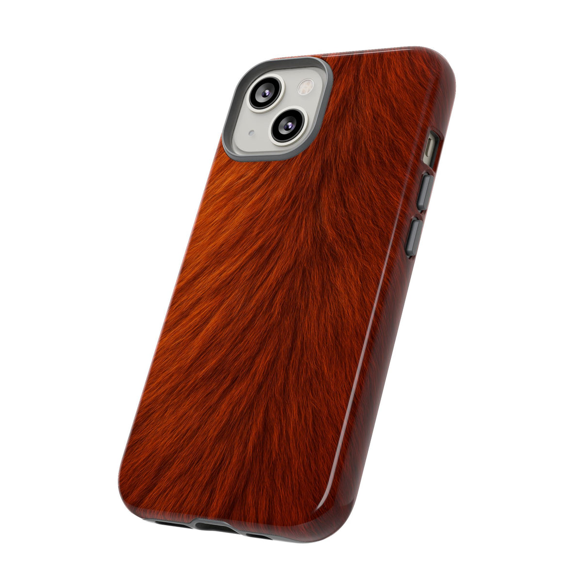 Red Panda Print Tough Phone Case, Animal Print, Protective Faux Skin Style Cover Compatible with iPhone 17, 16, 15, 14, 13, Galaxy, Google