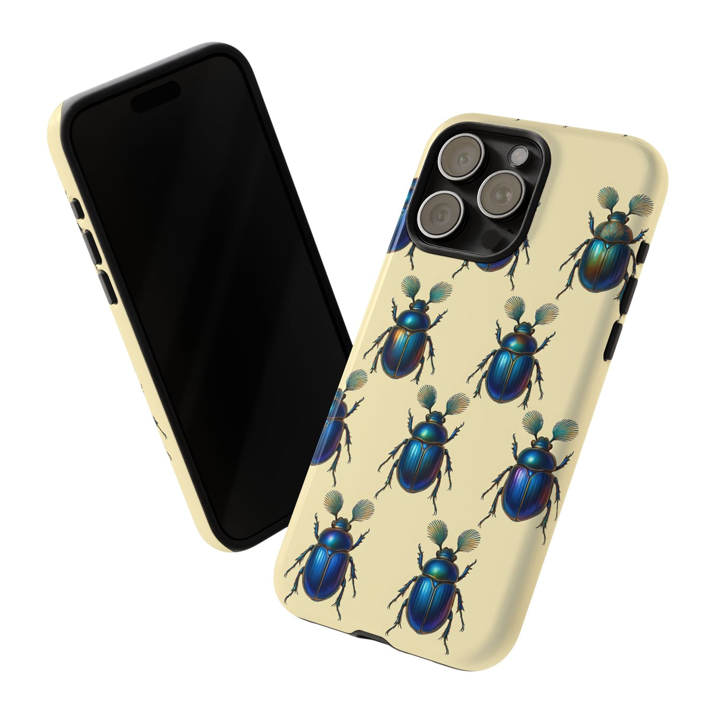 Beetle Tough Phone Case - Nature-Inspired Insect Art, Vintage Bug Pattern Design, Compatible with iPhone, Galaxy, and Google Phones