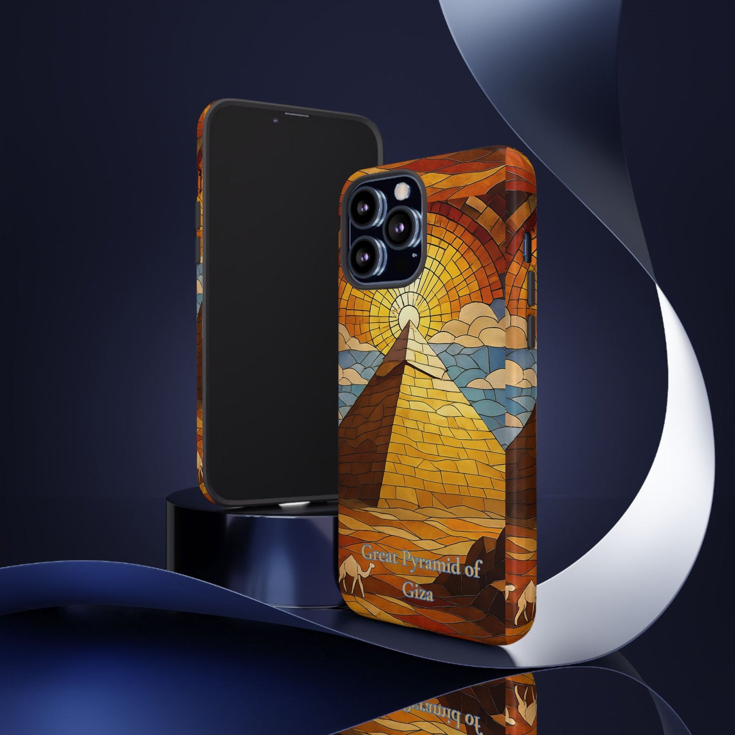 Great Pyramid of Giza Tough Phone Case - Ancient Egypt Aesthetic, World Wonder Art Design, Compatible with iPhone, Galaxy, and Google Phones