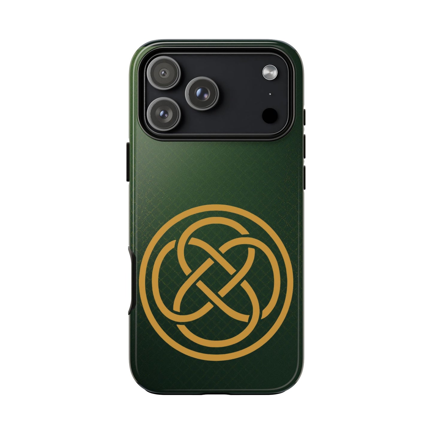 Celtic Shield Knot Emerald Tough Phone Case Irish Heritage Symbol Compatible with iPhone 17 16 15 14 13 12 11 Pro Max Galaxy Pixel