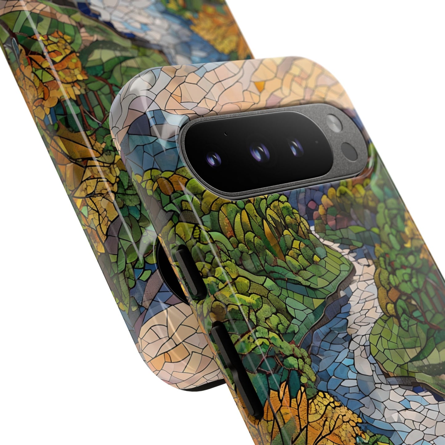 Cuyahoga Valley Mosaic Tough Phone Case - Midwest Forest Art, Scenic Nature Aesthetic, Compatible with iPhone, Galaxy, and Google Phones