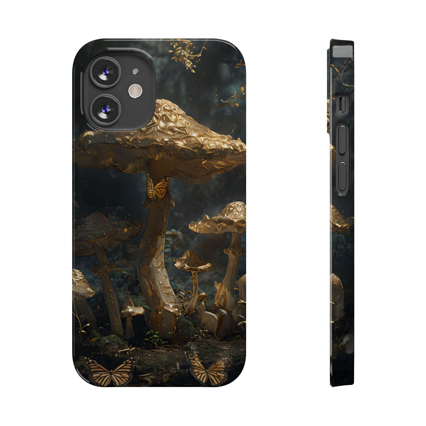 Enchanted Forest Slim Phone Cases, Fantasy Phone Cover, Mushroom Design, Nature Lover Gift, Boho Chic Cell Phone Case