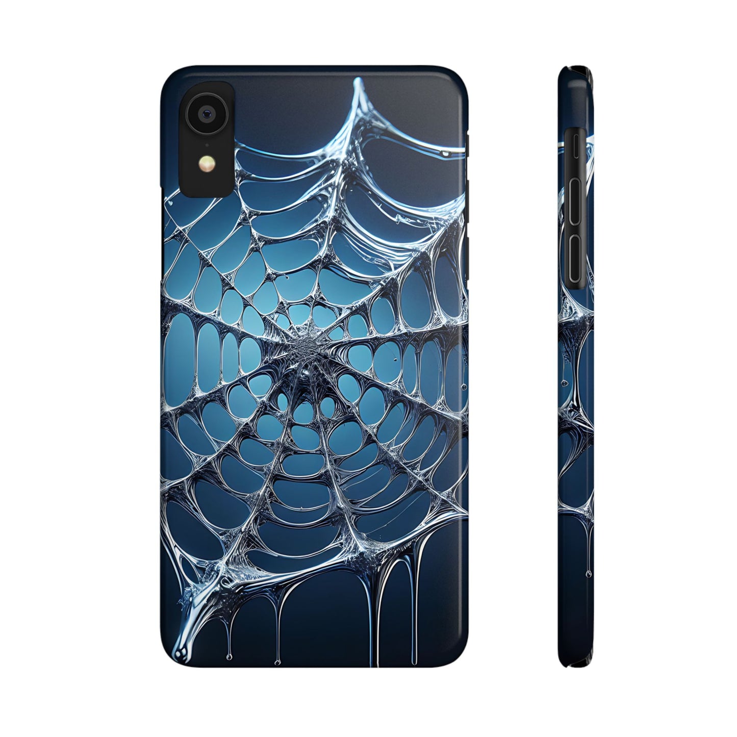 Spider Web Slim Phone Case - Artistic Design for Halloween, Unique Gift, Phone Accessories, Trendy Tech Style, Eco-Friendly Case
