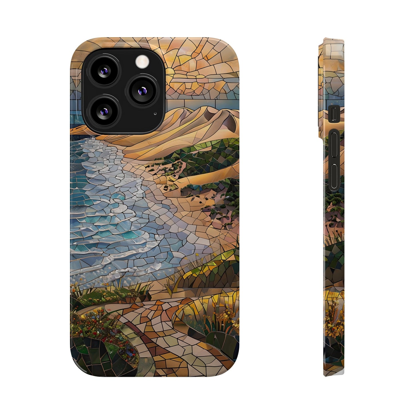 Indiana Dunes National Park Michigan Slim Phone Case, Mosaic Phone Case, East U.S. Nature Art, Coastal Chic, Ocean Lovers, Nature Inspired