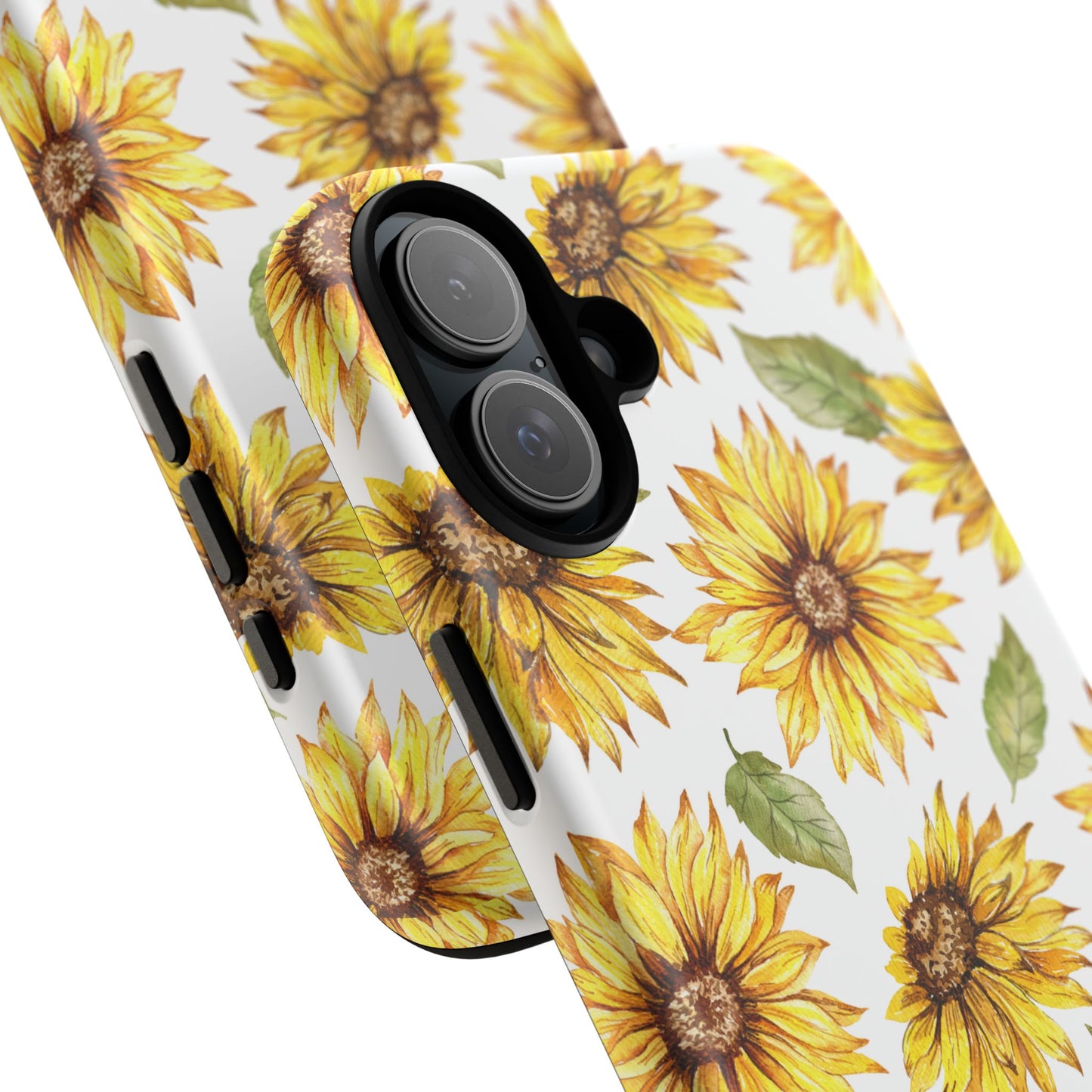 Sunflower Floral Tough Phone Case - Watercolor Botanical Print, Bright Nature Aesthetic, Compatible with iPhone, Galaxy, and Google Phones
