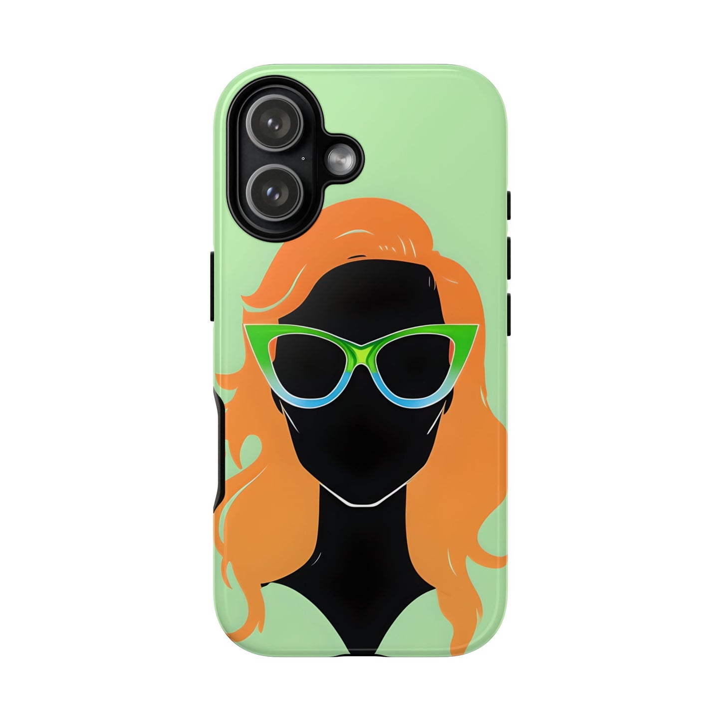 Ginger Woman Tough Phone Case, Irish Green Sunglasses Portrait, St Patricks Day Redhead Art Cover for iPhone Galaxy Google