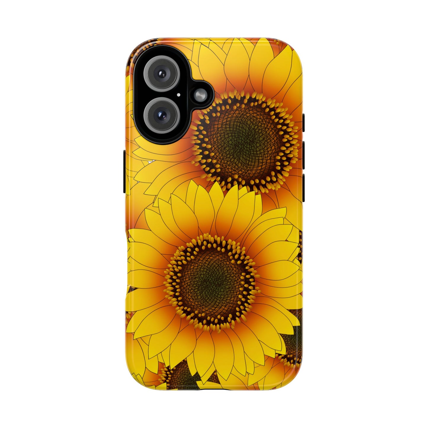 Sunflower Aesthetic Tough Phone Case - Bright Floral Art, Bold Yellow Sunflower Design, Compatible with iPhone, Galaxy, and Google Phones