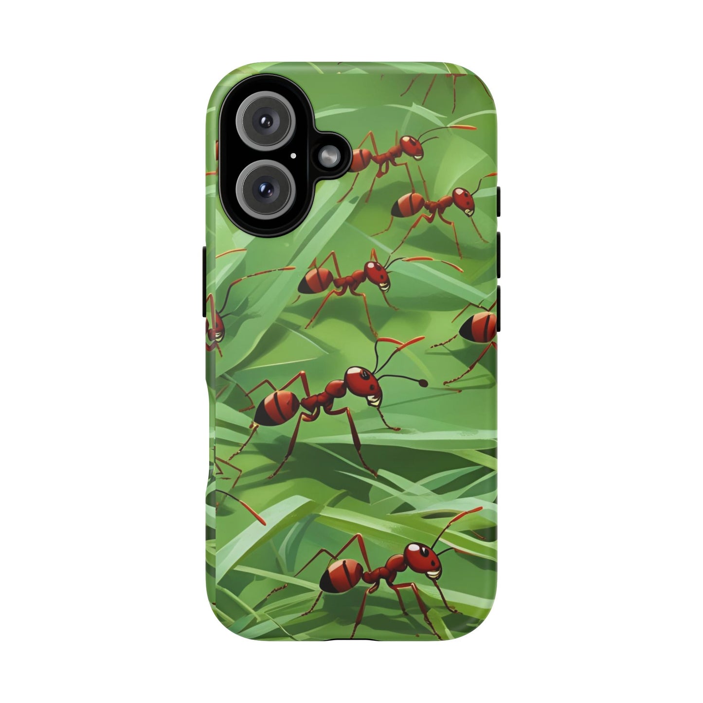 Marching Ant Pattern Tough Phone Case - Realistic Insect Art, Minimalist Nature Aesthetic, Compatible with iPhone, Galaxy, and Google Phones